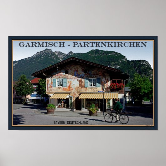 Berchtesgaden - Beierse fietser Poster (Voorkant)
