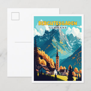 Berchtesgaden Duitsland vintage reisillustratie Briefkaart