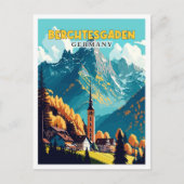 Berchtesgaden Duitsland vintage reisillustratie Briefkaart (Voorkant)