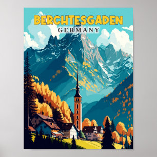 Berchtesgaden Duitsland vintage reisillustratie Poster