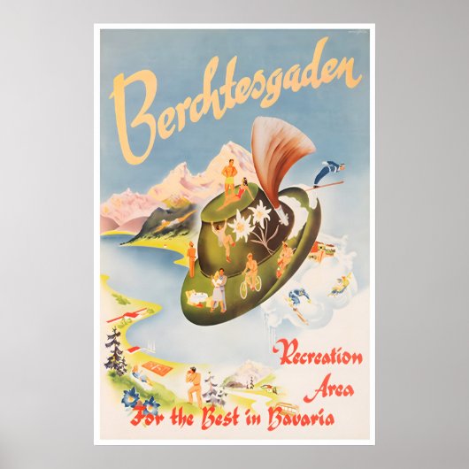 Berchtesgaden Kunst Beieren Reisposter Duitsland Poster (Voorkant)