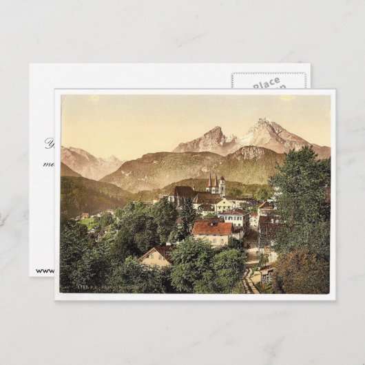 Berchtesgaden met Waltzmann, Boven-Beieren, Duitsl Briefkaart (Voorkant / Achterkant)
