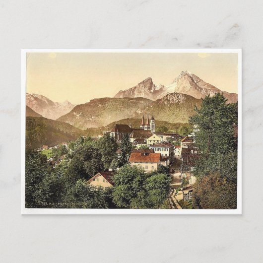 Berchtesgaden met Waltzmann, Boven-Beieren, Duitsl Briefkaart (Voorkant)