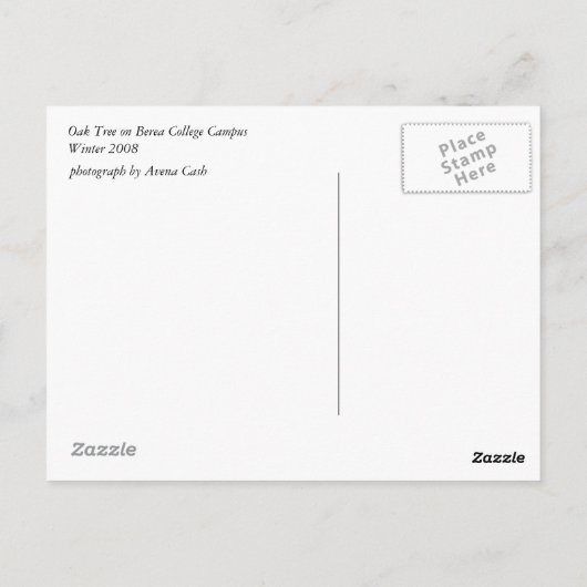 Berea Oak na Ice Storm Briefkaart (Achterkant)