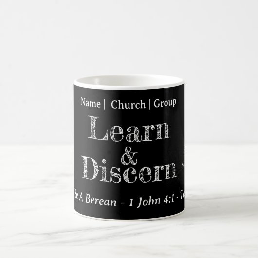 Berean Search Scripture gepersonaliseerd zwart Koffiemok (Center)