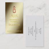 Bereavement Counselor with Monogram, Gold Candle Visitekaartje (Voorkant / Achterkant)
