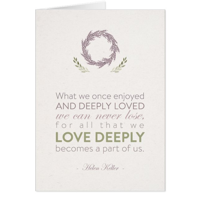 Bereavement "Deeply Loved"-sympathiekaart (Voorkant)