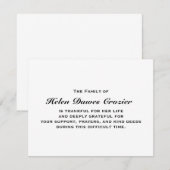 Bereavement en Sympathie Flat Notecard Bedankkaart (Voorkant / Achterkant)