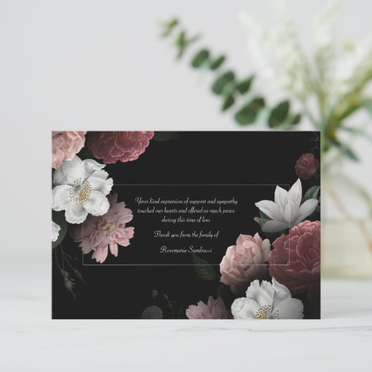 Bereavement Floral - Hartelijk dank Kaart (Staand voorkant)