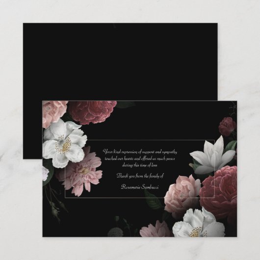 Bereavement Floral - Hartelijk dank Kaart (Voorkant / Achterkant)