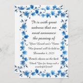 Bereavement Funeral Notification of Passing Card Feestdagenkaart (Voorkant / Achterkant)