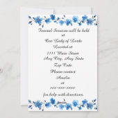 Bereavement Funeral Notification of Passing Card Feestdagenkaart (Achterkant)