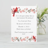 Bereavement Funeral Notification of Passing Card Feestdagenkaart (Staand voorkant)