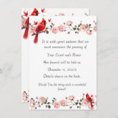 Bereavement Funeral Notification of Passing Card Feestdagenkaart (Voorkant / Achterkant)