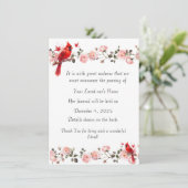 Bereavement Funeral Notification of Passing Card Feestdagenkaart (Staand voorkant)