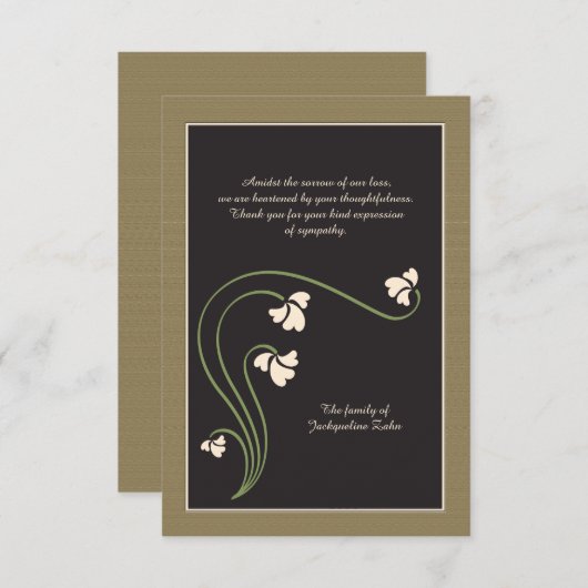 Bereavement - Hartelijk dank Bedankkaart (Voorkant / Achterkant)