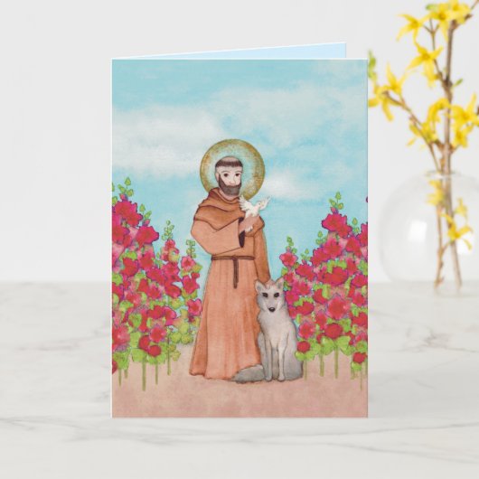 Bereavement Loss of Pet St. Francis Personalized Kaart (Gele Bloem)