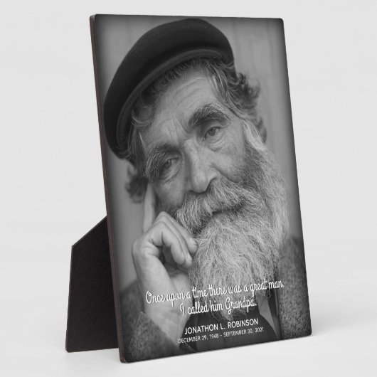Bereavement Memorial voor grootvader Fotoplaat (Zijkant)