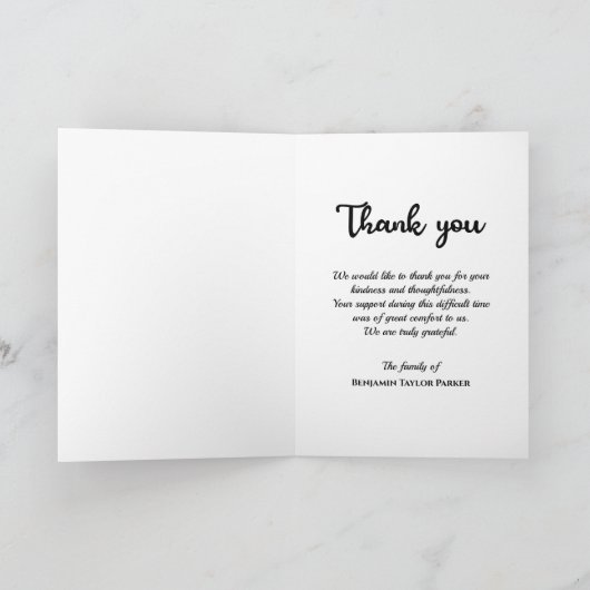 Bereavement Sympathia Funeral Memorial Golf Player Bedankkaart (Binnen)