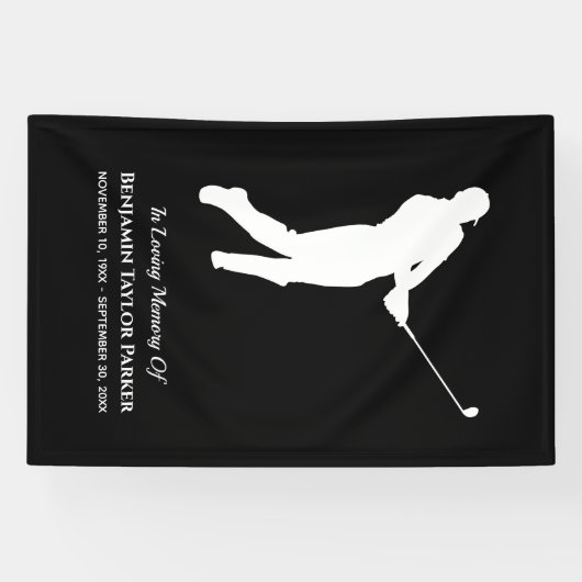 Bereavement Sympathia Funeral Memorial Golf Player Spandoek (Horizontaal)