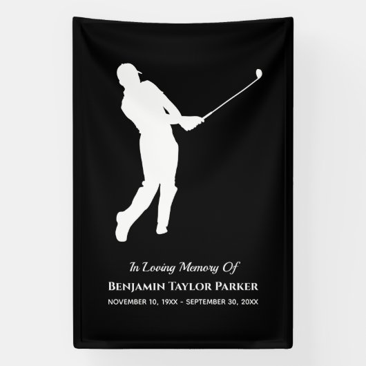 Bereavement Sympathia Funeral Memorial Golf Player Spandoek (Verticaal)