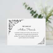 Bereavement Sympathie Funeral Bedankt voor je opme (Staand voorkant)