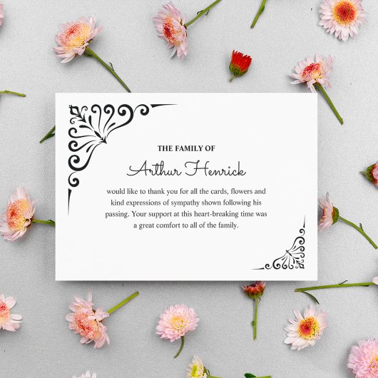 Bereavement Sympathie Funeral Bedankt voor je opme