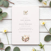 Bereid het Nest Roze waterverf Minimale baby showe Kaart