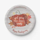 Bereid je vetpanten klaar voor Thanksgiving grijs  Papieren Bordje (Voorkant)