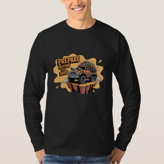 Bereid je voor je het waagt - Overlevingscartoon v T-shirt