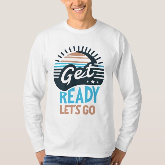 Bereid je voor Laten we gaan Basic Long White T-shirt (Voorkant)