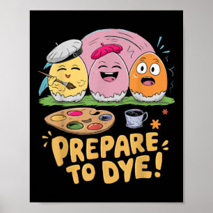 Bereid je voor om paaseieren te verven jachtgesche poster