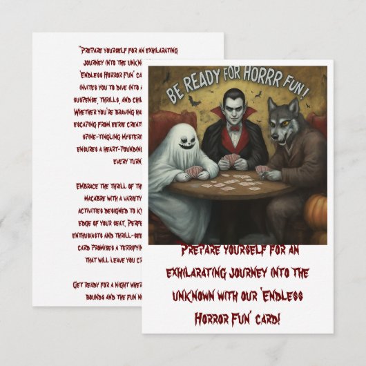 Bereid je voor op eindeloos horrorplezier (Voorkant / Achterkant)