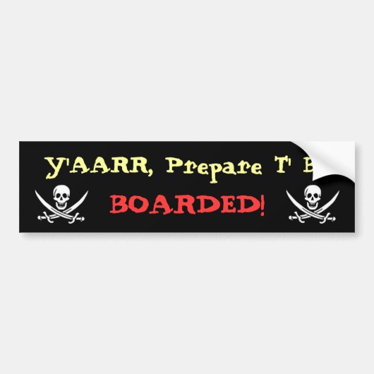 Bereid je voor op je bord. bumpersticker (Voorkant)