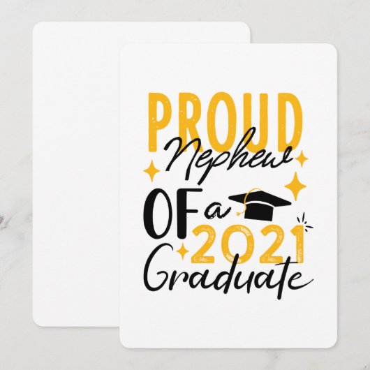 Bereid Nephew van een afstuderen Wenskaart van 202 Aankondiging (Voorkant / Achterkant)