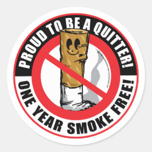 Bereid om een Quitter 1 jaar te zijn Ronde Sticker
