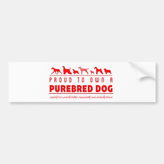 Bereid om een raszuivere hond te bezitten: Rood Bumpersticker (Voorkant)