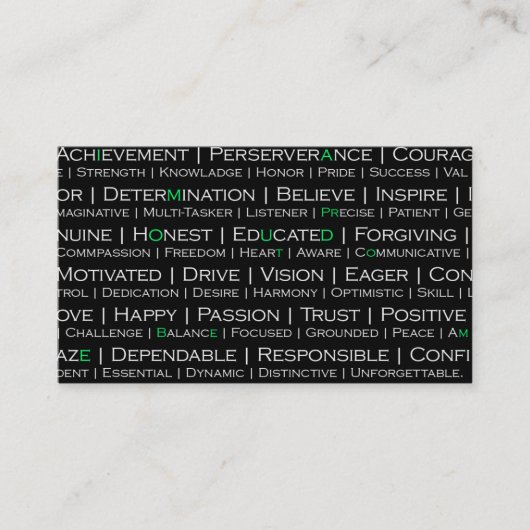 Bereid om mij professioneel Visitekaartje te zijn (Voorkant)