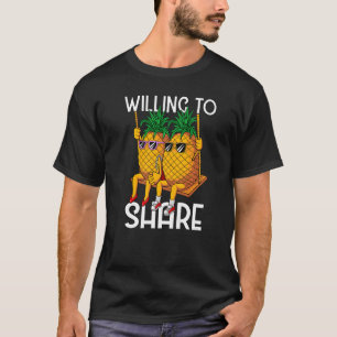 Bereid om stel Swinger Ondersteboven Ananas te del T-shirt