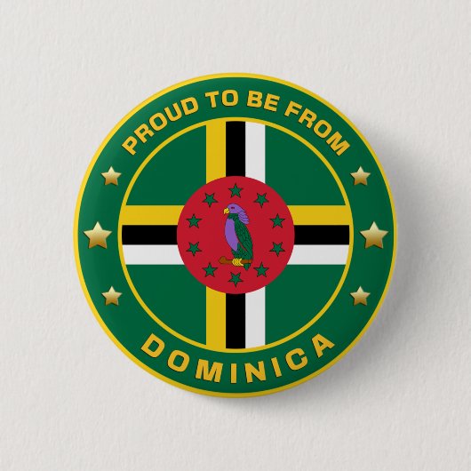 Bereid om uit Dominica te komen Ronde Button 5,7 Cm (Voorkant)