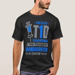 Bereid T1D Grootma Type 1 Diabetes en Diabetisch T-shirt