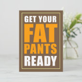Bereid uw Fat Pants Ready Friendsgiving (BROWN) Kaart (Staand voorkant)