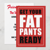 Bereid uw Fat Pants Ready Friendsgiving (RED) Kaart (Voorkant / Achterkant)