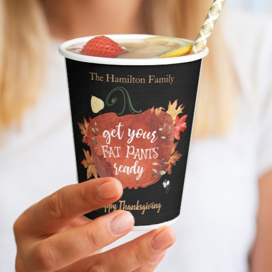 Bereid uw Fat Pants Ready-Thanksgiving Papieren Bekers