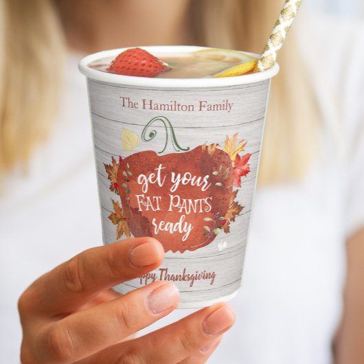 Bereid uw Fat Pants Ready-Thanksgiving Papieren Bekers