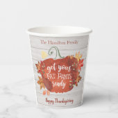 Bereid uw Fat Pants Ready-Thanksgiving Papieren Bekers (Achterkant)