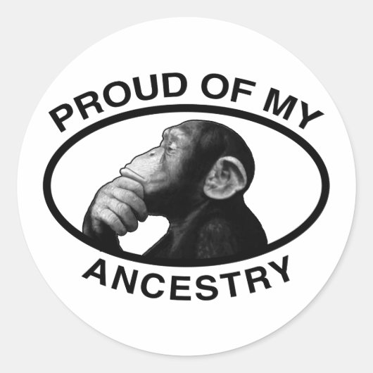 Bereid van mijn anekooie chimp ronde sticker (Voorkant)