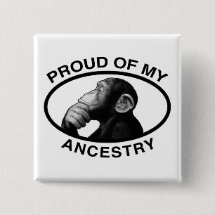 Bereid van mijn anekooie chimp vierkante button 5,1 cm