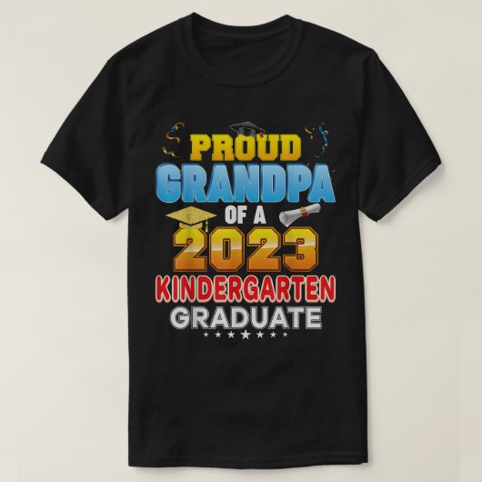 Bereide grootvader van klasse 2023 "Kindergarten" T-shirt (Design voorkant)