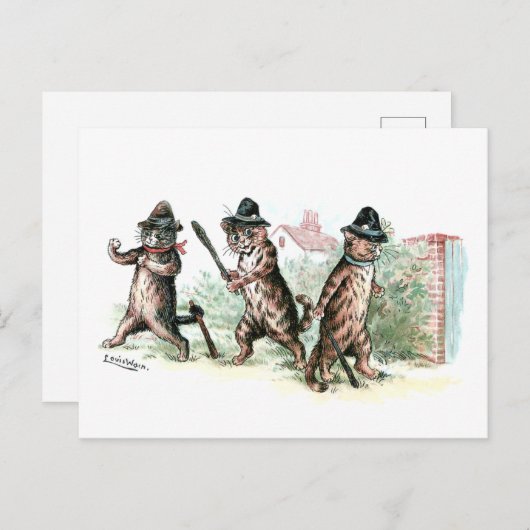 Bereide katten Louis Wain Briefkaart (Voorkant / Achterkant)
